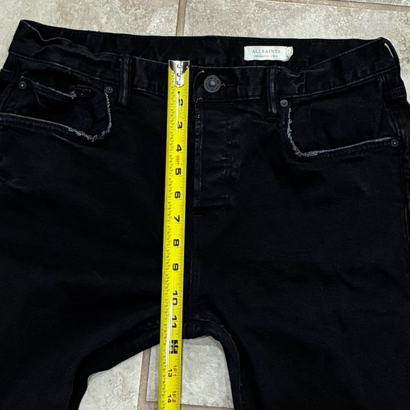 AllSaints Cigarette Skinny Black Jeans Button Fly Stretch Men’s 34x31 EUC - Picture 10 of 11